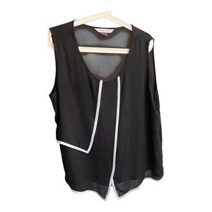 Peter Nygard Black Blouse with White Accents